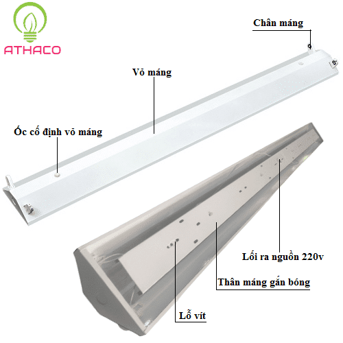 Máng đèn V Shape 1m2 đôi LED - Ảnh 3