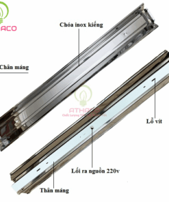 Alternative view of Máng đèn công nghiệp 1m2 chóa Inox đôi