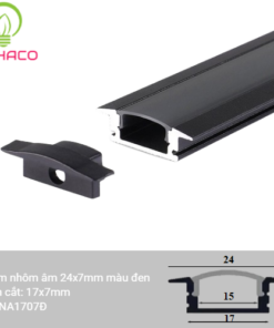 Đèn LED thanh nhôm màu đen 1707 gắn âm