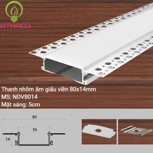 Thanh nhôm giấu viền 8014 âm trần - Ảnh 2