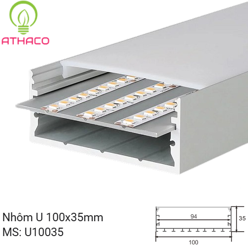 Thanh nhôm chữ U 10035 LED Profile - Ảnh 3