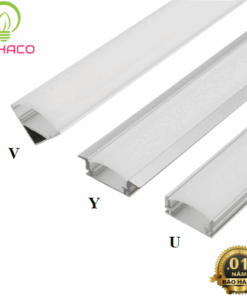 Thanh nhôm gắn LED U Y V cho tủ kệ